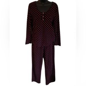 Betsy Johnson Black & Pink Polka Dot Pajamas - Size M 🌹